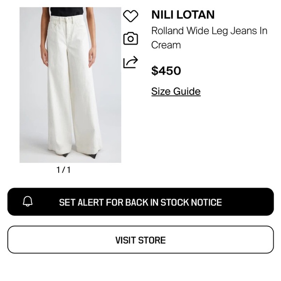 Nili Lotan Cream Wide-Leg Pants